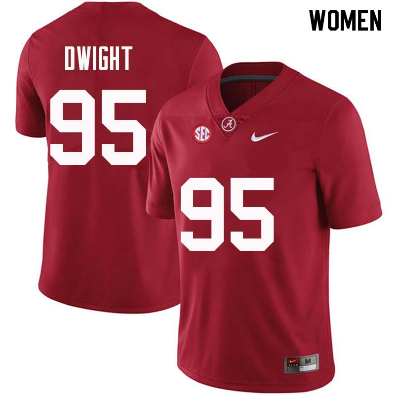 Alabama Crimson Tide Women's Johnny Dwight #95 Crimson NCAA Nike Authentic Stitched College Football Jersey PP16P88MQ